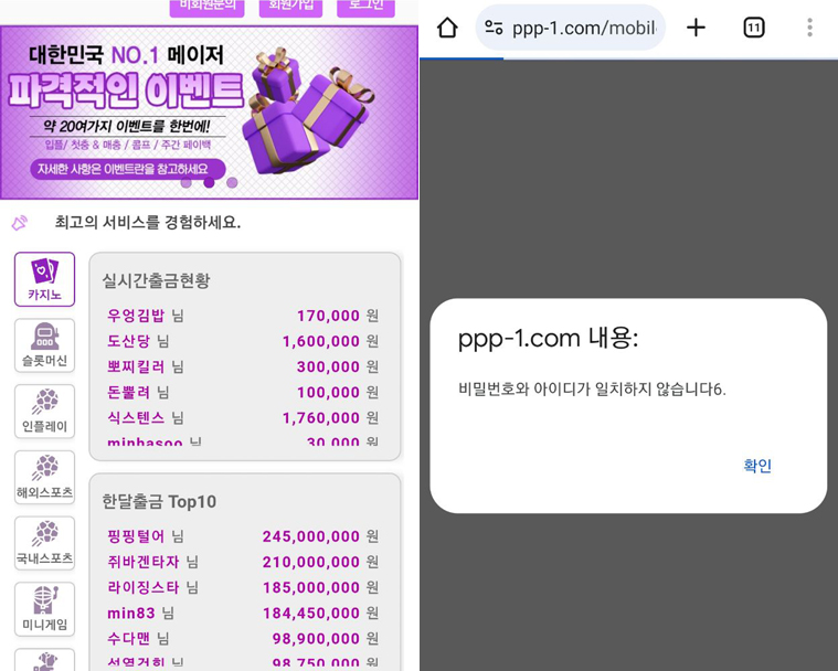 핑 먹튀 증거